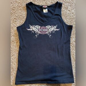 Harley-Davidson Women's Black Tank Top with Winged Logo